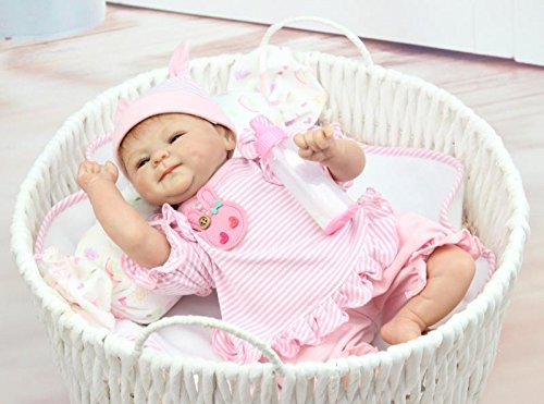 iCradle Muñecas Reborn Bebé Realista Silicona Suave de Vinilo 15 Pulgadas 38cm Lifelike Bebé Reborn Niña Nacido Regalo de Juguete