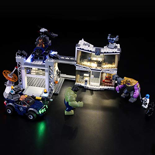 icuanuty Kit de Iluminación LED para Lego 76131, Kit de Luces Compatible con Lego Super Heroes - Batalla en el Complejo de los Vengadores (No Incluye Modelo Lego)