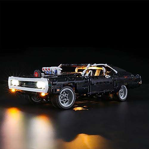 icuanuty Kit De Iluminación LED para Lego Technic Fast & Furious Dom's Dodge Charger Racing Car, Espectáculo De Luces Compatible con Lego 42111 (No Incluye El Juego Lego)