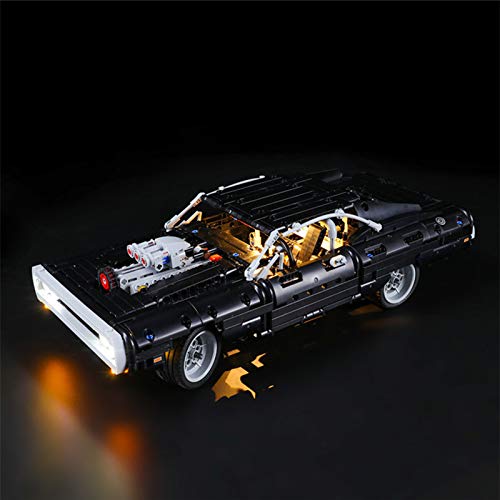 icuanuty Kit De Iluminación LED para Lego Technic Fast & Furious Dom's Dodge Charger Racing Car, Espectáculo De Luces Compatible con Lego 42111 (No Incluye El Juego Lego)