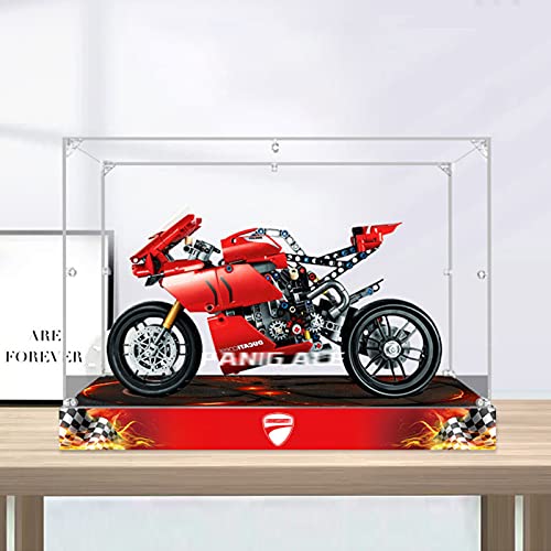 icuanuty Vitrina de Acrílico para Lego 42107 Technic Ducati Panigale V4 R, Display Case Vitrinas para Colecciones Modelismo (Solo Vitrina)