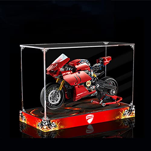 icuanuty Vitrina de Acrílico para Lego 42107 Technic Ducati Panigale V4 R, Display Case Vitrinas para Colecciones Modelismo (Solo Vitrina)