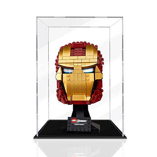 icuanuty Vitrina de Acrílico para Lego 76165 Marvel Avengers Casco Iron Man, Display Case Vitrinas para Colecciones Modelismo (Solo Vitrina)