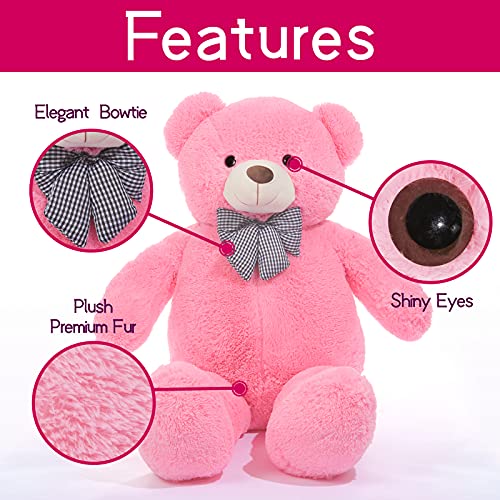 IKASA Oso de Peluche Gigante Juguetes Suaves Peluches (Rosa, 120cm)