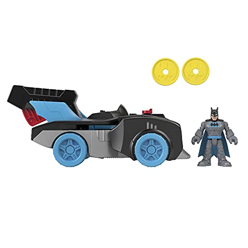 Imaginext DC Batmóvil transformable con Batman Coche de juguete lanza proyectiles con figura Mattel GWT24