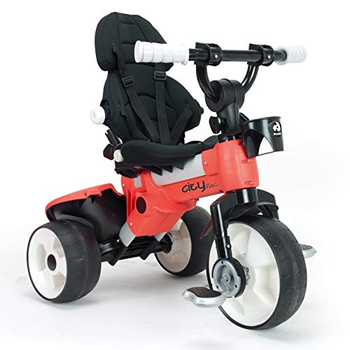 INJUSA - 8 Triciclo City Max para Bebés desde los 6 Meses con Mango para Control Parental de Dirección, color rojo (3271)