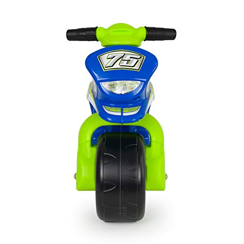 INJUSA - Correpasillos Moto Tundra con Decoración Permanente e Impermeable Recomendada Niños +18 Meses Color Azul y Verde