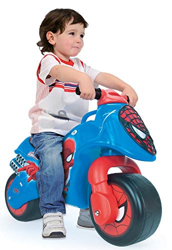 INJUSA - Marvel Moto Correpasillos Neox Spiderman para Bebés de 18 Meses con Decoración Permanente IML y Asa de Transporte, color azul y rojo, 27.7 x 21.1 x 19.3 (19060)