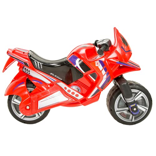 INJUSA - Moto Correpasillos Hawk Color Rojo para Niños de más de 3 Años con Ruedas Anchas y Asa para Transporte