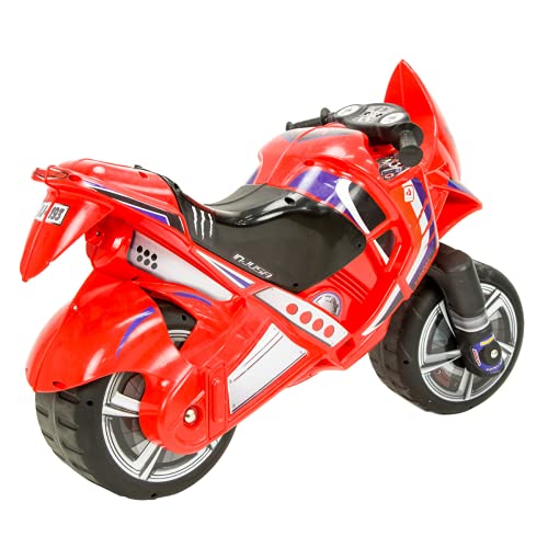 INJUSA - Moto Correpasillos Hawk Color Rojo para Niños de más de 3 Años con Ruedas Anchas y Asa para Transporte