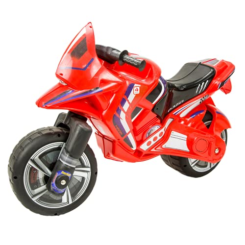 INJUSA - Moto Correpasillos Hawk Color Rojo para Niños de más de 3 Años con Ruedas Anchas y Asa para Transporte