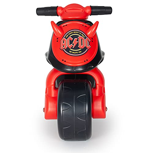 INJUSA - Moto Correpasillos Neox AC/DC Color Negro con Ruedas Anchas Decoración Permanente y Asa de Transporte Recomendada para Niños +18 Meses