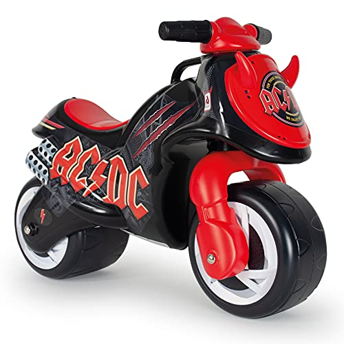 INJUSA - Moto Correpasillos Neox AC/DC Color Negro con Ruedas Anchas Decoración Permanente y Asa de Transporte Recomendada para Niños +18 Meses