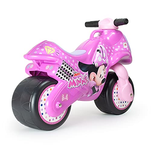 INJUSA - Moto Correpasillos Neox Minnie Mouse Color Rosa con Decoración Permanente Asa de Transporte y Ruedas Anchas de Plástico Recomendado a Niños +18 Meses