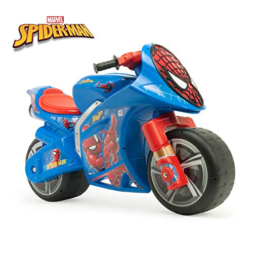 INJUSA - Moto Correpasillos Wind Spiderman XL con Licencia Oficial de Marca Recomendado para Niños +3 Años con Ruedas Anchas y Asa de Transporte