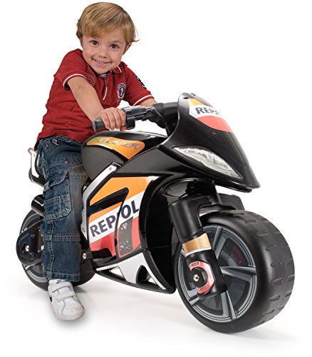 INJUSA- Moto Wind XL Licenciada a Batería de 6V para Niños de 3 Años con Acelerador En Puño, Color Negro, 88.9 x 57.1 x 38.6 (6461)