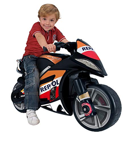 INJUSA- Moto Wind XL Licenciada a Batería de 6V para Niños de 3 Años con Acelerador En Puño, Color Negro, 88.9 x 57.1 x 38.6 (6461)