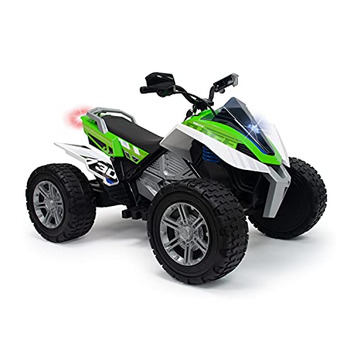 INJUSA – Quad Rage 24V Recomendado para Niños +6 Años con 2 Velocidades, Suspensiones y Luces Delanteras y Traseras, Color Verde