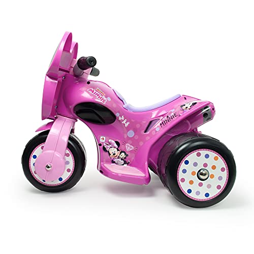 INJUSA - Trimoto Samurai Minnie Mouse 6V Rosa con Pedal Acelerador y Decoración Permanente Recomendada para Niños +12 Meses