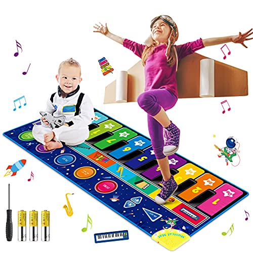 Innedu Alfombra Piano, Alfombrilla Musical con Cielo Estrellado, Tapete de Piano con 8 Sonidos de Instrumentos y 5 Modos de Juego, Alfombra Musical de Teclado de Educación Temprana Niños, 148x60cm