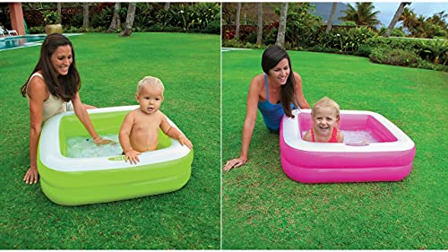 INTEX-57100NP Piscina infantil hinchable cuadrada, colores aleatorios, 86 x 86 x 25 cm, 1 unidad