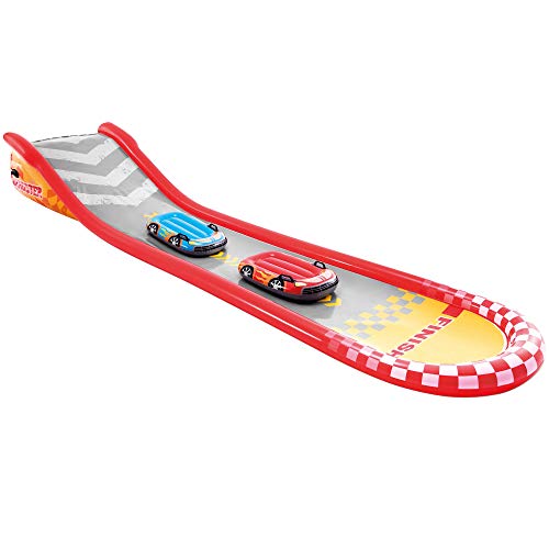 Intex 57167NP - Tobogán agua deslizante, INTEX, 561x119x76 cm, 2 tablas de surf, pulverizador de agua, Juegos de agua para niño, Pista deslizante exterior, A partir de 6 años