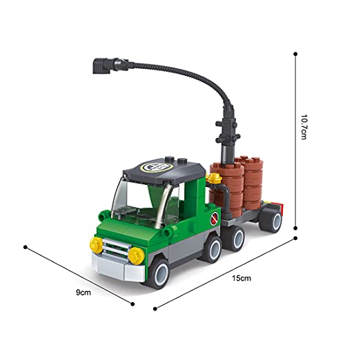 ITop Juego de trenes de mercancías técnicas, 199 piezas de construcción con pista, tren compatible con la técnica Lego