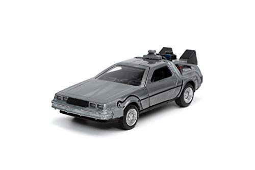 Jada - 32185 - Regreso al Futuro Parte 1 Modelo de Coche Delorean DMC Time Machine 1/32 Metal Fundido a presión Jada Regreso al Futuro BTTF - Gris - 13cm