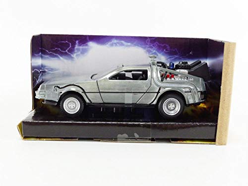 Jada - 32185 - Regreso al Futuro Parte 1 Modelo de Coche Delorean DMC Time Machine 1/32 Metal Fundido a presión Jada Regreso al Futuro BTTF - Gris - 13cm