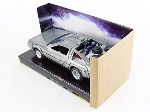 Jada - 32185 - Regreso al Futuro Parte 1 Modelo de Coche Delorean DMC Time Machine 1/32 Metal Fundido a presión Jada Regreso al Futuro BTTF - Gris - 13cm