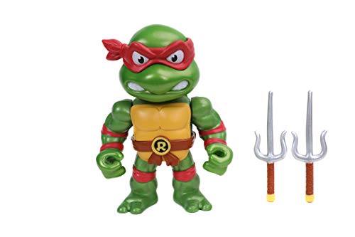 Jada - Figura Raphael de Tortugas Ninja, Articulada, 10 cm, Realizada en Metal Fundido a Presión, 100% Licencia Oficial, Coleccionismo, para Niños a Partir de 8 Años y Adultos