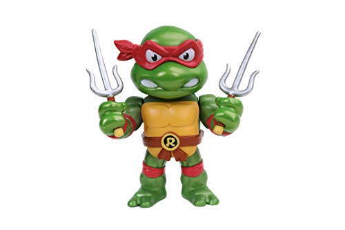 Jada - Figura Raphael de Tortugas Ninja, Articulada, 10 cm, Realizada en Metal Fundido a Presión, 100% Licencia Oficial, Coleccionismo, para Niños a Partir de 8 Años y Adultos