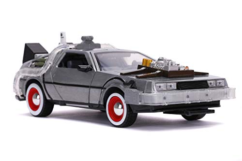 Jada - Regreso al futuro Coche DeLorean escala 1:24, carrocería metálica fundida a presión, apertura de puertas, luces, licencia 100% oficial (Jada 253255027)