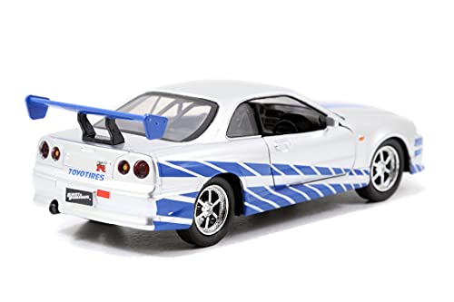 Jada Toys 253204004 Fast & Furious - Coche de Juguete (2 x 2002, Escala 1:32), Color Plateado y Azul