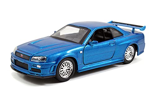 Jada Toys 253204004 Fast & Furious - Coche de Juguete (2 x 2002, Escala 1:32), Color Plateado y Azul