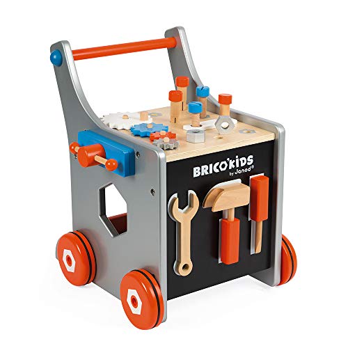 Janod- Brico'Kids Carrito Magnético de Bricolaje, Multicolor, 37 x 35 x 44 cm (Jura Toys J06478)