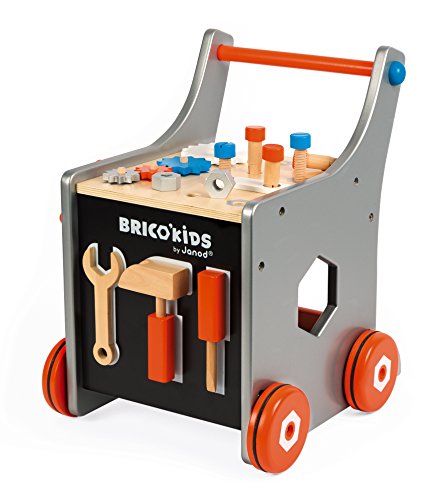 Janod- Brico'Kids Carrito Magnético de Bricolaje, Multicolor, 37 x 35 x 44 cm (Jura Toys J06478)