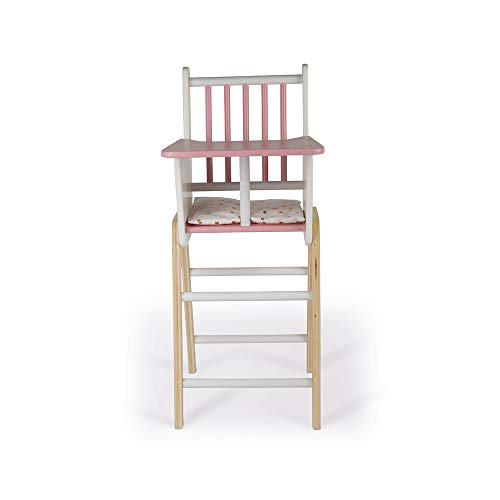 Janod - Candy Chic - Trona de Madera para Muñecas de Hasta 42 Cm - Accesorios para Muñecas - A partir de 3 Años, J05888