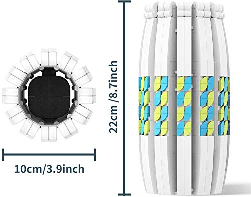 Jarrón para juguete de construcción de ramo de flores Lego, 10280 Bloques de construcción Jarrón para regalos para adultos Juego de ladrillos de construcción, blanco (solo jarrón)