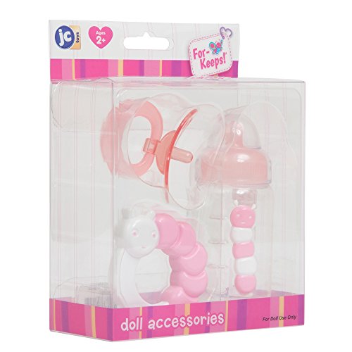 JC TOYS- Accesorios para muñecos bebé, Color Rosa Pastel (81061)