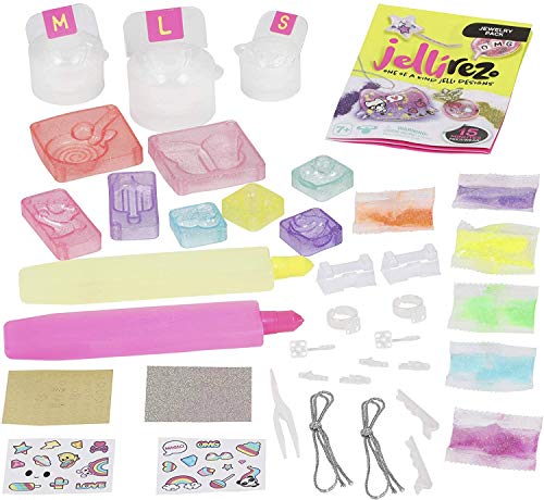 Jellirez - Glitter Set, crea tus joyas con gelatina y purpurina (Famosa JEL01000)