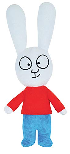 Jemini 023429, Conejo Simón de Peluche, Aproximadamente 27 cm, Color Blanco, Azul y Rojo