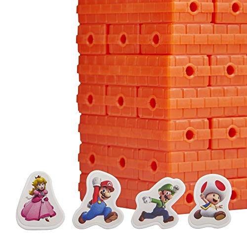 Jenga Juego Super Mario Edition, Juego de Torre apilable de Bloques para Fans de Super Mario, a Partir de 8 años