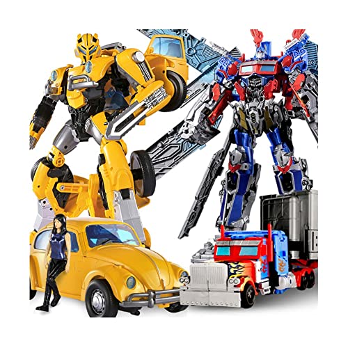 Jetta King Juguetes de Transformers, Modelo de muñecas de Gran tamaño de un niño y una niña se transformaron en un Robot de automóvil(Beetle Wasp Beetle 45cm-Battle Arms 45cm)