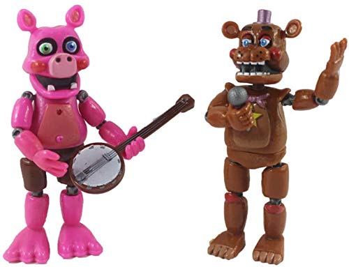 JIEMIANY 6 Piezas/Set FNAF Five Nights At Freddy'S Toys Freddy Fazbears Pizzeria Simulator Ver Foxy Chica Lighte Muñeca de articulaciones móviles Juguete para niños