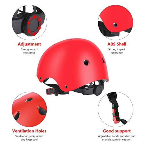 JIM'S STORE Casco y Protecciones Ajustable Infantiles Set Rodilleras Coderas para Bicicleta Scooter Ciclismo Rodillo Patinaje