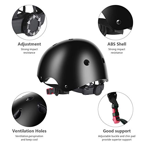 JIM'S STORE Casco y Protecciones Ajustable Infantiles Set Rodilleras Coderas para Bicicleta Scooter Ciclismo Rodillo Patinaje