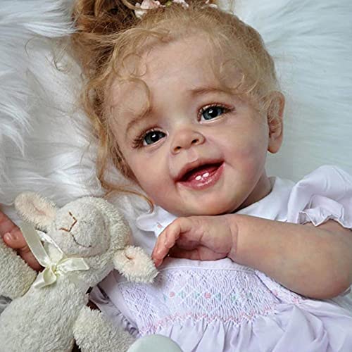 JinYiZhaoMing Reborn Dolls Kit,22 pulgadas, 700G realista recién nacido bebé niña muñeca enraizada ropa suave vinilo silicona muñeca recién nacido