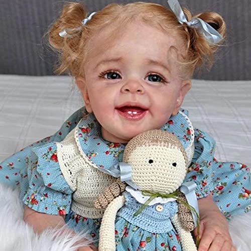 JinYiZhaoMing Reborn Dolls Kit,22 pulgadas, 700G realista recién nacido bebé niña muñeca enraizada ropa suave vinilo silicona muñeca recién nacido