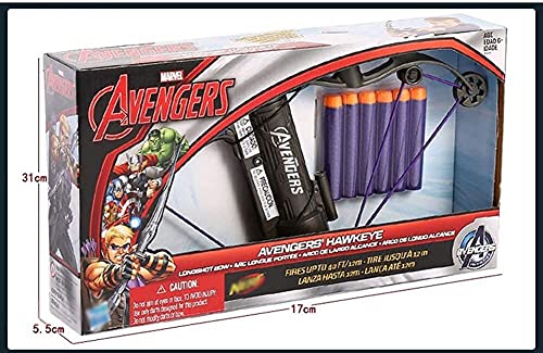 JJSFT Marvel Avengers 2 Hawkeye Arco y Flecha de Largo Alcance Suave Lanzador de Juguete para niño, Regalo de cumpleaños